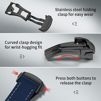 ULLCHRO Watch Strap Watch Band 20mm 22mm Man Waterproof Quick Release Bands Sport Replacement Strap Soft FKM Rubber Watchband