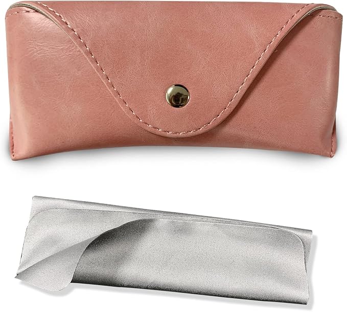 LogHog Portable Leather Glasses Case,Flexible Sunglasses Pouch Slim Case for Women Men Horizontal Eyeglass Case