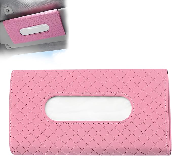 Car Tissue Holder for Smooth Dispensing, Includes Lotion Facial Tissues, Secure Mount Napkin Organizer for Vehicles, Universal Compatibility with Standard Refills, Slim Design for Easy Access