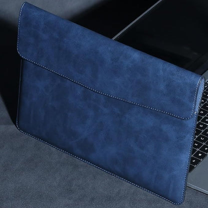 13 Inch Leather Laptop Sleeve Compatible with MacBook Neo 13" 2026 & MacBook Air/Pro 13" (M5/M4/M3/M2/M1, 2025-2018), Magnetic Buckle Closure Protective Case Cover,Blue