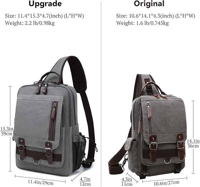 mygreen Canvas Cross Body Messenger Bag Shoulder Sling Backpack Travel Rucksack