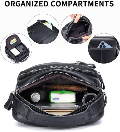 Premium Leather Men's Crossbody -Organized Storage & Durable,Stylish for Daily Carry