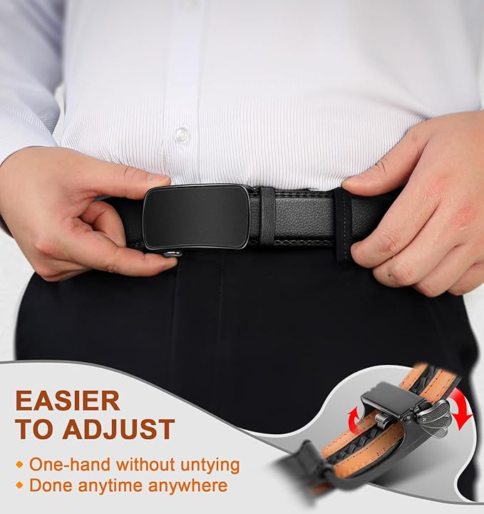 BULLIANT Men's Ratchet Belt Nontrimmable-Click Belt Adjustable for Men Gift Lightweight 1 3/8"