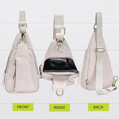MMS Brands Antik Kraft Tasha Crossbody Sling | Vegan Leather Crossbody Bag for Women with 16-20" Strap | Sling Bags for Women