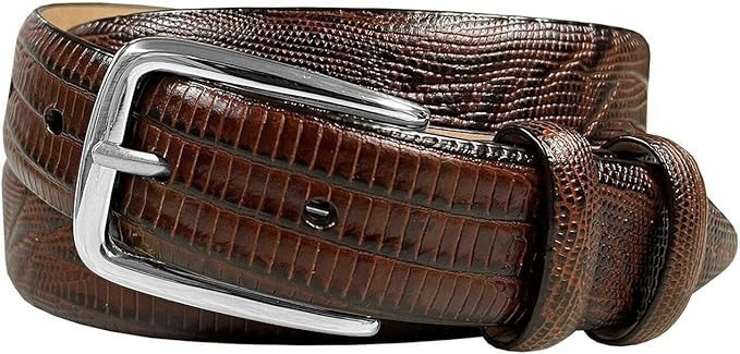 Andrew/Armando - Dress Belt Solid Brass Buckle (Gold & Silver) Genuine Full-Grain Cowhide Leather Belt 1-1/8"(30mm) Wide