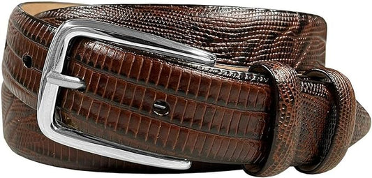 Andrew/Armando - Dress Belt Solid Brass Buckle (Gold & Silver) Genuine Full-Grain Cowhide Leather Belt 1-1/8"(30mm) Wide