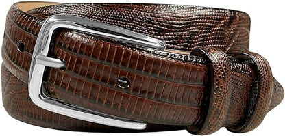 Andrew/Armando - Dress Belt Solid Brass Buckle (Gold & Silver) Genuine Full-Grain Cowhide Leather Belt 1-1/8"(30mm) Wide
