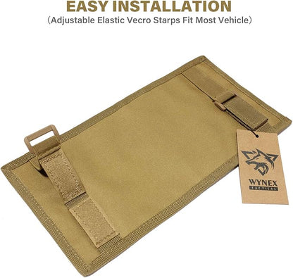 WYNEX Car Sun Visor Organizer with MOLLE Panel | Universal Car Storage Pouch, Compatible Sedan, Suvs, and Vans | for Small Tools, Glasses & Documents