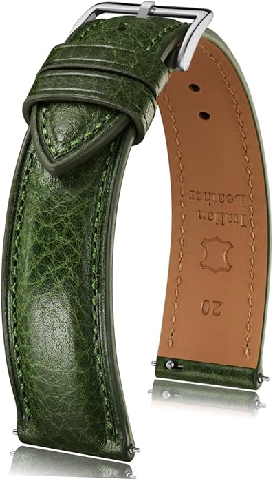 Getalia Italian leather Watch Band Tuscany Natural Vegetable-Tanned Full Grain Leather,14mm 16mm 18mm 19mm 20mm 21mm 22mm Quick Release Replacement Watch Straps for Men and Women Thick and Soft