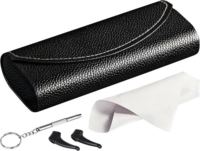 RayLove Ultimate Glasses Case Kit, Hard Shell Sunglasses and Eyeglass Case with Cleaning Cloth, Screwdriver, Ear Hooks