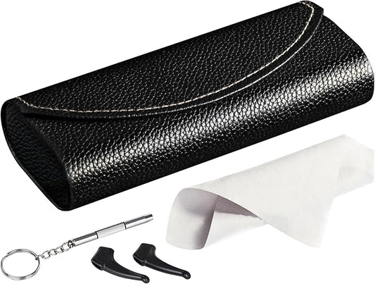 RayLove Ultimate Glasses Case Kit, Hard Shell Sunglasses and Eyeglass Case with Cleaning Cloth, Screwdriver, Ear Hooks