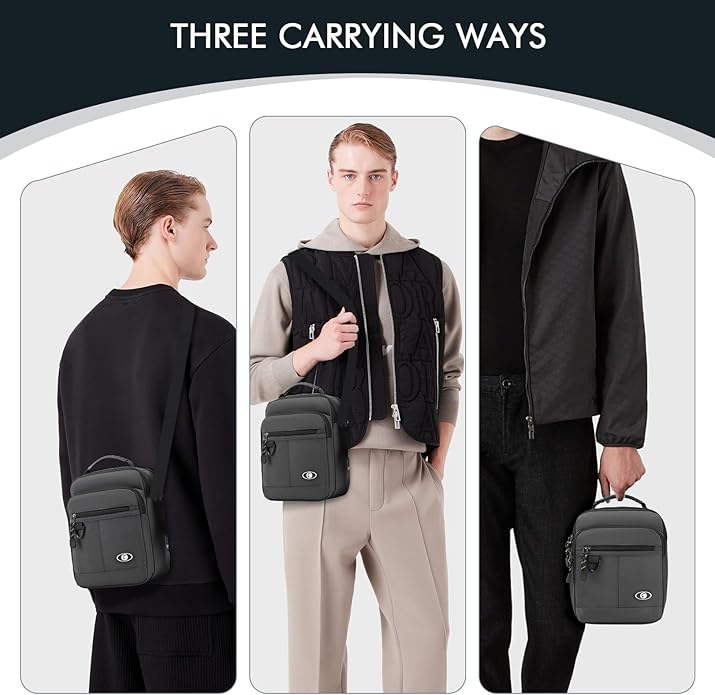 Messenger Bag for Men Shoulder Bag Mens Handbag Crossbody Bag Sling Bags for 9,7 inch IPad Business Work Travel Weekend