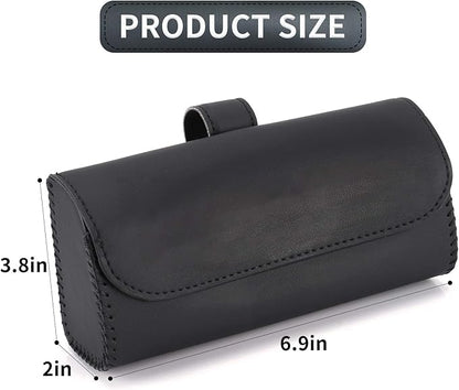 Accmor Glasses Holder for Car Sun Visor, 2 Pack Vehicle Sunglasses Holders Case with Hidden Magnetic Closure, Universal Fit Leather Auto Eyeglasses Organizer Box Eyeglass Hanger Clip Car Accessories