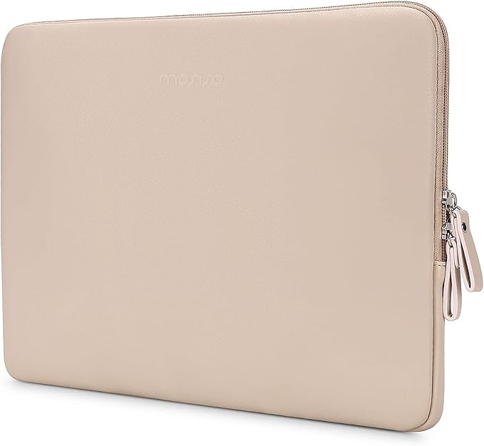MOSISO Laptop Sleeve Bag 13 inch Compatible with MacBook Neo 13 A18/Air 13.6 inch 2026-2022 M4 M3 M2/Air 13 inch 2022-2018 M1/Pro 13 2026-2016 M2 M1, PU Leather Padded Bag Waterproof Case, Apricot