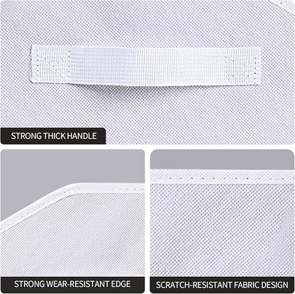 Homsorout Closet Baskets for Shelves Trapezoid - Decorative Storage Baskets with Handle, Closet Bins for Organization, Shelf Storage Bins for Clothes, Books, Home, Office, 10 Pack, White