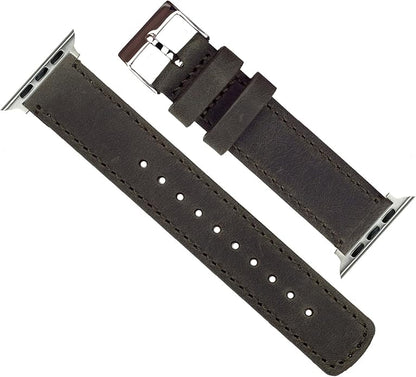 BARTON WATCH BANDS - Top Grain Leather Watch Bands Compatible with Apple Watch Models - 1, 2, 3, 4, 5, 6, 7, 8, 9, 10, SE, Ultra & Ultra 2