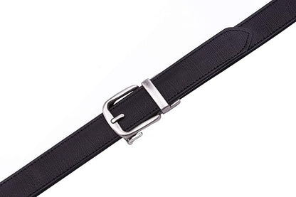 Fabio Valenti Men's Genuine Leather Ratchet Dress Belt with Automatic Buckle, Adjustiable Sizes, Handmade, All leather Strap