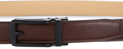 Tonywell Mens Leather Ratchet Belts with Click Buckle Perfect Fit Dress Belt 30mm Wide