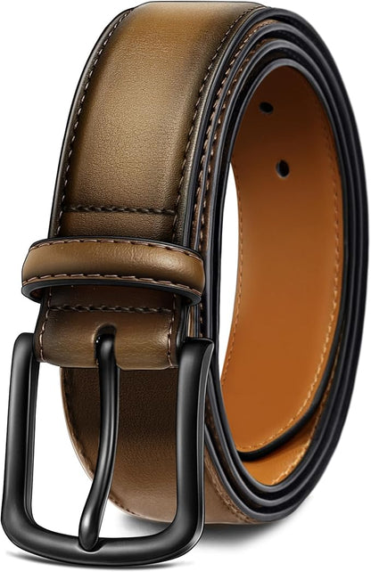 KEMISANT Men Belt-Genuine Leather Belt for Men Dress Casual Golf Jeans 1 3/8"