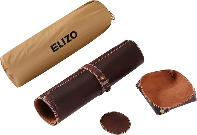 ELIZO Genuine Leather Desk Pad Leather Desk Mat (Bourbon2, 31x15.6 Single Layer2)