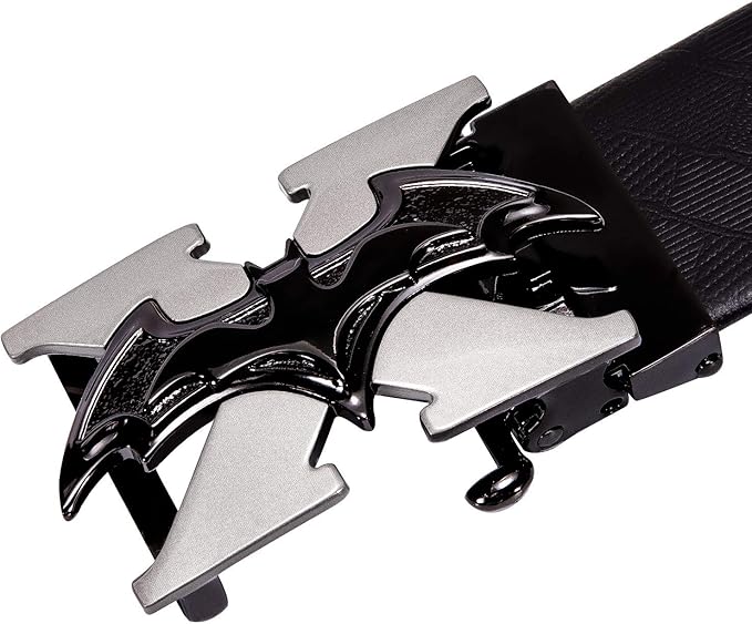 Dubulle Designer Ratchet Belt for Men Leather Fashion Adjustable Automatic Buckle Sliding Removable Dress Casual