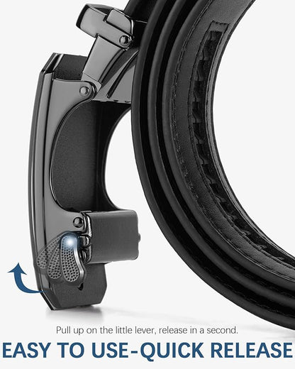 BOSTANTEN Mens Belt Leather Ratchet Belt For Men Dress and Casual with Adjustable Buckle, Trim to Fit