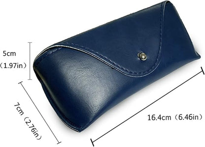 LogHog Portable Leather Glasses Case,Flexible Sunglasses Pouch Slim Case for Women Men Horizontal Eyeglass Case