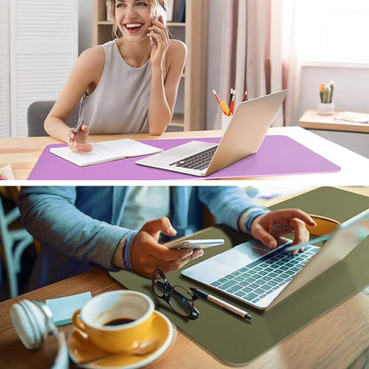 YSAGi Non-Slip Leather Desk Pad, Waterproof Laptop Computer Desk Keyboard Mat, Table Protector Blotter Mat, Large Mouse Pad for Office/Work/Home/Decor(Purple, 23.6" x 13.7")