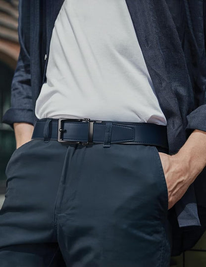 JUKMO 1.5" (38mm) Leather Ratchet Belt for Men in Gift Box