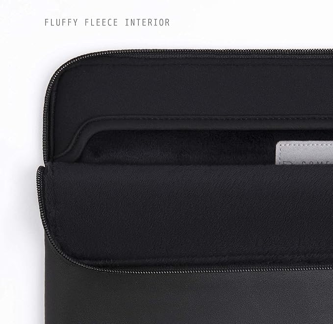 Comfyable Slim Protective Laptop Sleeve 14 Inch Snugly Compatible with MacBook Pro 14-inch M5 M4 M3 M2 M1 Pro/Max 2026-2021, PU Leather Bag Waterproof Cover Notebook Computer Case for Mac, Black