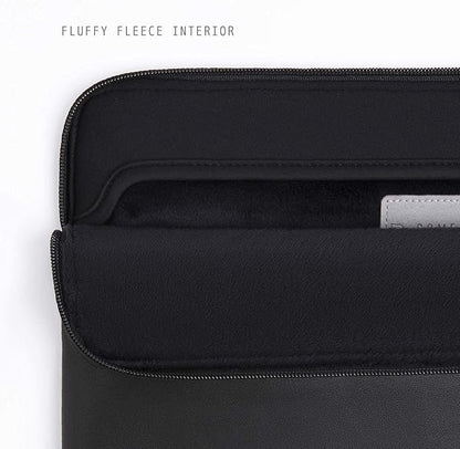 Comfyable Slim Protective Laptop Sleeve 14 Inch Snugly Compatible with MacBook Pro 14-inch M5 M4 M3 M2 M1 Pro/Max 2026-2021, PU Leather Bag Waterproof Cover Notebook Computer Case for Mac, Black