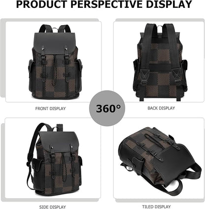 KingTo Laptop Backpack for Men Luxury Anti-Theft Travel Backpack Casual Business Waterproofing Computer Bag (B-Brown)