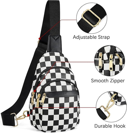 BOSTANTEN Small Sling Bag for Women Leather Crossbody Bags Fanny Pack Chest Bag for Travel