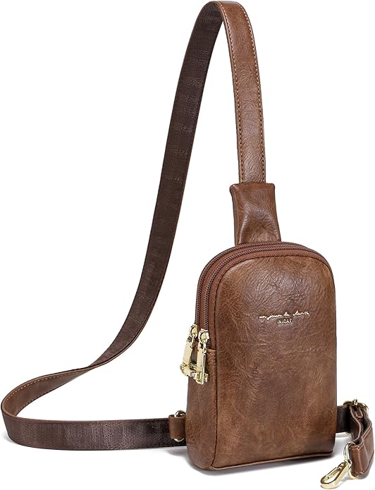 INICAT Small Sling Bag for Women Everyday & Travel Crossbody Bags Lightweight Cross Body Purses Vegan Leather