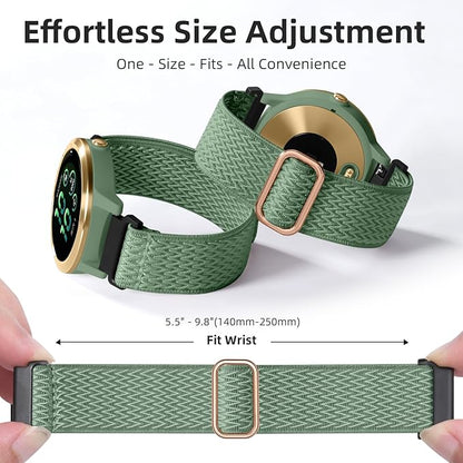 GEAK Stretchy Nylon Strap Compatible with Garmin Venu Sq/Venu Sq 2/Venu 2 Plus Watch Band, 20mm Loop Elastic Fabric Straps Compatible for Garmin Vivoactive 5 / Vivoactive 3 /Vivoactive 6 Women Men