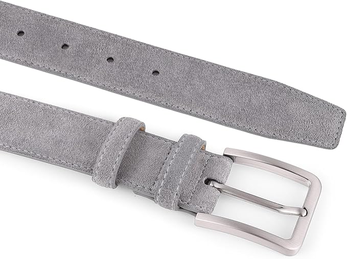 Men's Belt Casual Genuine Leather Suede Belts for Men 1 3/8" Wide Elegant Golf Dress Belt