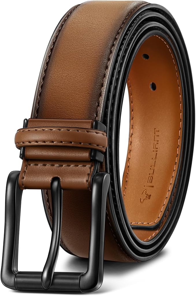 BULLIANT Men Belt,Leather Belt Adjustable For Men Dress Casual Jeans 1 3/8,Cut For Fit