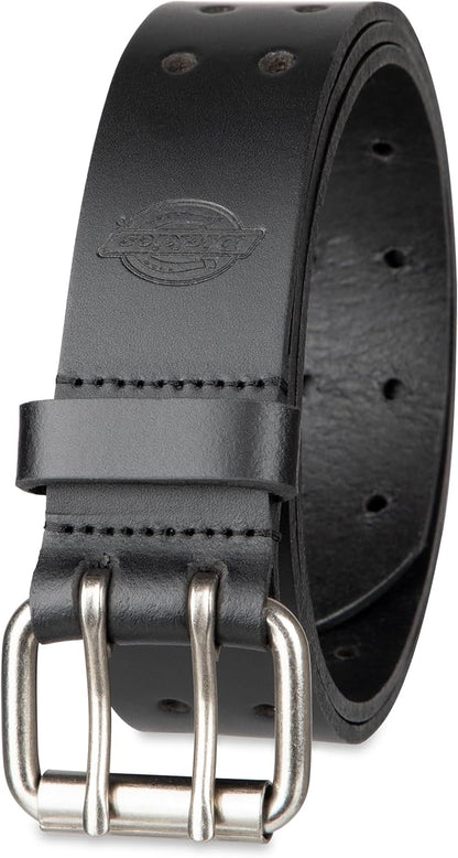 Dickies Men's Double Prong Leather Work Belt – Fully Adjustable, Regular & Big and Tall Sizes