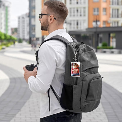 Eersida 12 Pcs Sublimation Work Card Holder Blanks Sublimation ID Badge Keychain Wallet Holder Leather Portable Credit Card Printable Blank Carrier Case for Men Women Business(Vertical)