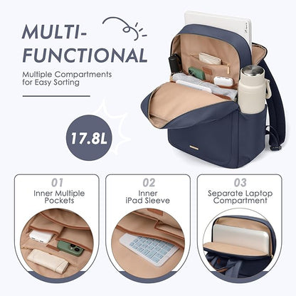 Laptop Backpack for Women,Casual Work Business Backpacks Purse Carry on Travel Backpack,15.6 Inch,Navy Blue