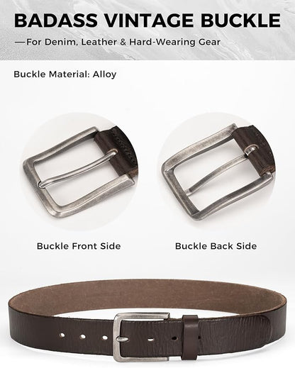 Thicken Full Grain Leather Mens Belt Heavy Duty Mens Work Belt Mens Belt High Hardness Buckle Packed In Gift Box