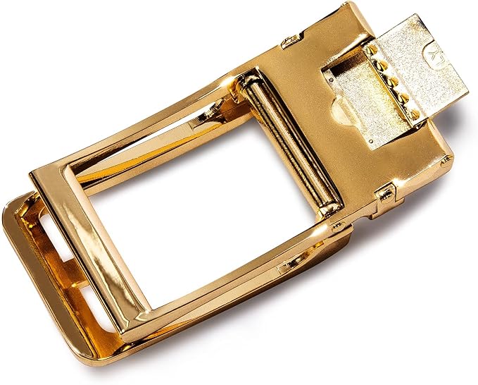 Dubulle Men's Ratchet Belt Gold/Black/Red/Green/Blue/White Automatic Buckle Business Casual Belt Gift - Adjustable Fit