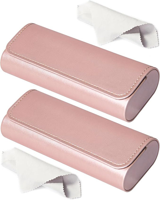 RayLove Glasses Case Hard Shell, Travel Sunglasses Case, Leather Hard Eyeglass Case for Women, Reading Glasses Case for Men