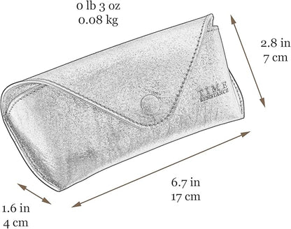 Time Resistance Leather Glasses Case - Hard Shell Leather Eyewear Holder – Sunglasses Case Handmade in Italy