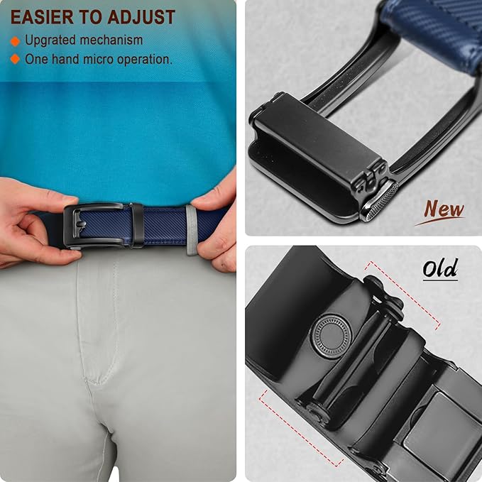 BULLIANT Men's Ratchet Belt Nontrimmable-Click Belt Adjustable for Men Gift Lightweight 1 3/8"