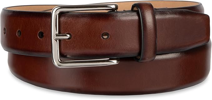 Haggar mens Leather Dress Belt for Suits and Pants - Classic, Formal, Business, Work