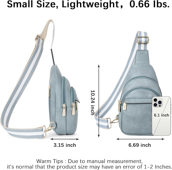 BOSTANTEN Small Sling Bag for Women Leather Crossbody Bags Fanny Pack Chest Bag for Travel