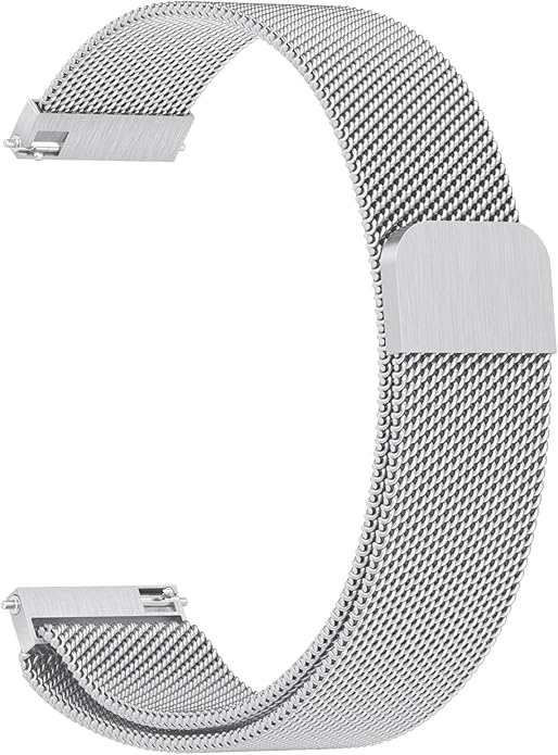 Vanjua 18mm 19mm 20mm 22mm Watch Band Quick Release Replacement Wristbands, Stainless Steel Metal Mesh Loop Adjustable Magnetic Replacement Straps Bands for Men Women