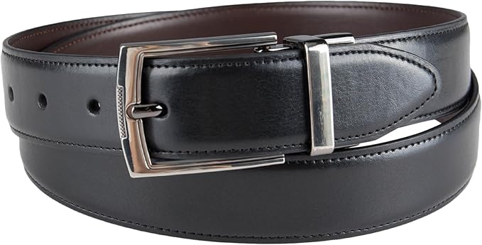 DOCKERS Men's Two-in-one Reversible Rotative Buckle Everyday Casual Dress Belt (Regular and Big & Tall Sizing)