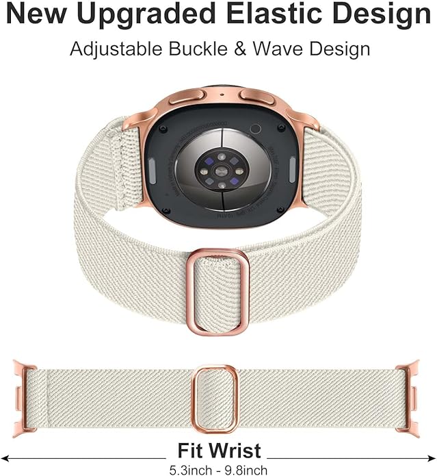 Lerobo Elastic Bands Compatible with Samsung Galaxy Watch 8 7 6 5 4 40mm 44mm/Galaxy Watch 8 Classic 6 4 Classic 43mm 47mm 42mm 46mm/5 Pro Band 45mm/Active 2,3 Pack 20mm Adjustable Nylon Sport Band